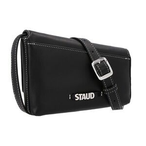 NWT STAUD Acute Black Calf Leather Crossbody Bag